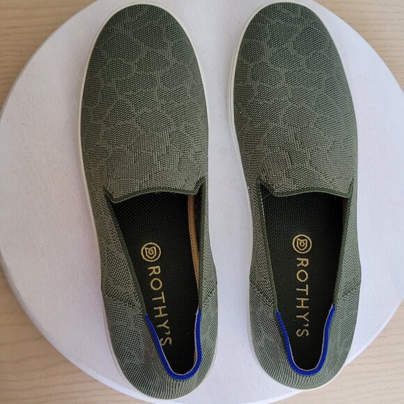 Rothy’s Women's The Original Safari Print Olive Green Slip On Casual Sneaker 12 - Picture 6 of 16